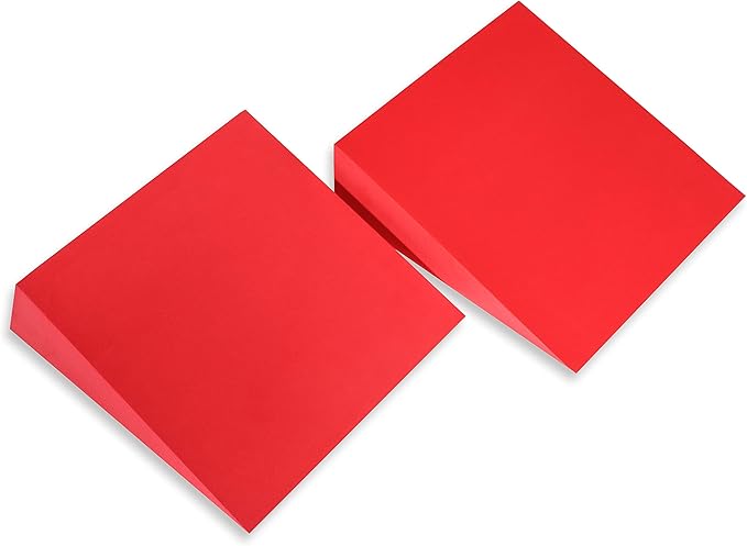 12" Foam Incline Stretch Wedge - Set of 2 - by Trademark Innovations (Brick Red)