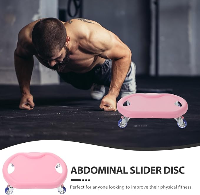 Quiet Fitness Abdominal Training Disc with Comfortable Handle Core Sliders for Home Gym Rolling Workout Equipment for All Levels Pink Silent Design
