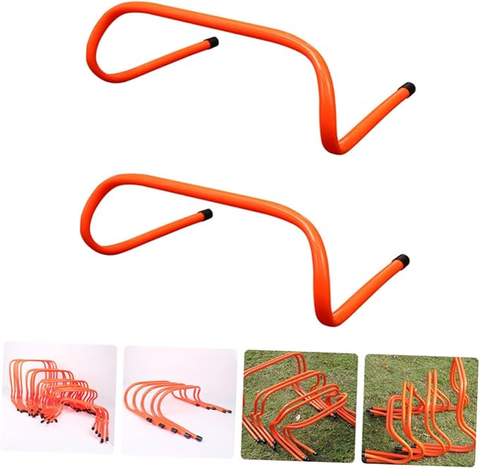 BESTYASH 2pcs Wear-Resistant Plastic Agility Hurdles 15cm Height Training Accessory for Youth Soccer and Running Speed Agility Drills