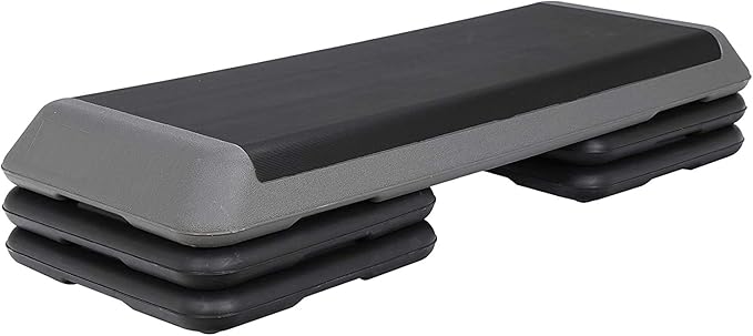 HOMGARDEN Adjustable Fitness Step Platform 43" Gym Aerobic Training Stepper w/4 Extra Risers,Home&Gym Workout Equipment for Cardio
