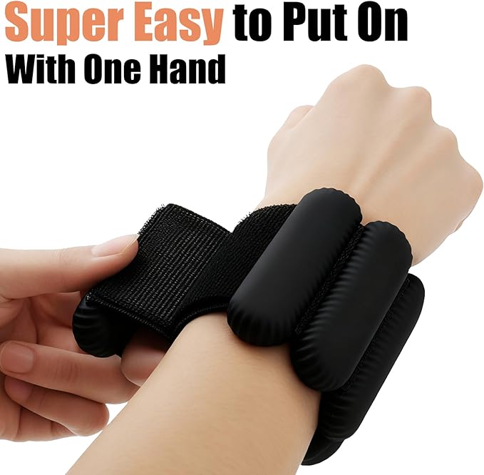 Wrist Weights, Silicone Adjustable Ankle Weights for Women Men - Strengthen Arms and Legs Ideal for for Home Gym Workout, Running, Yoga, Pilates, Barre, Exercise, Strength Training
