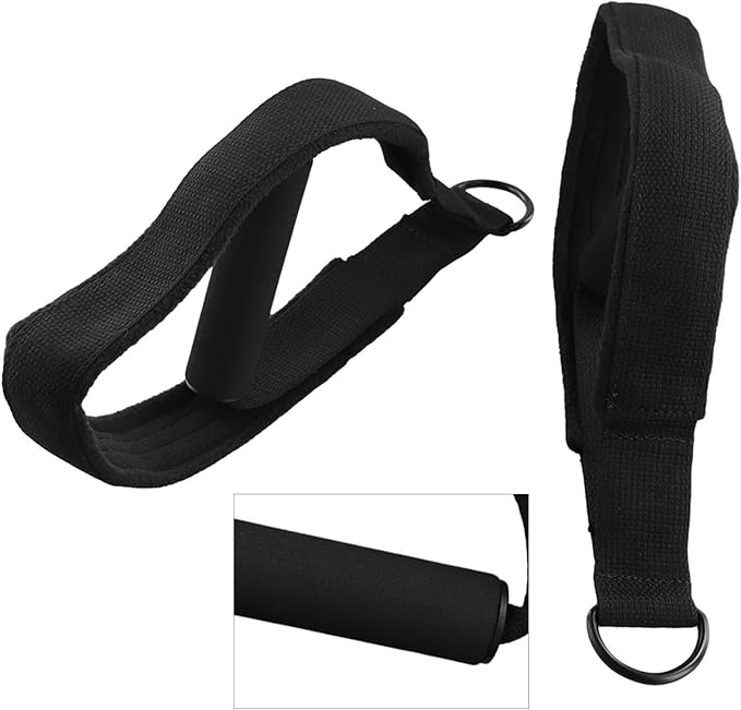 Double Loop Pilates Straps for Reformer, Polar Fleece Foot Exercise Bands with D-Rings and Cross Bar for Home Gym Fitness Training