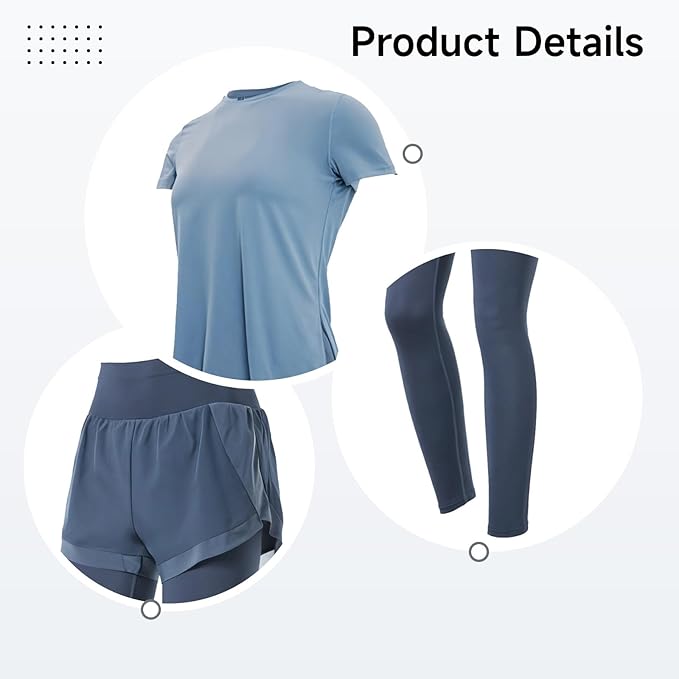 Women'S 2-Piece Black Outfit, Short Sleeve Pilates Set, Breathable Polyester/Spandex Fabric, Casual & Sportswear In Xxl