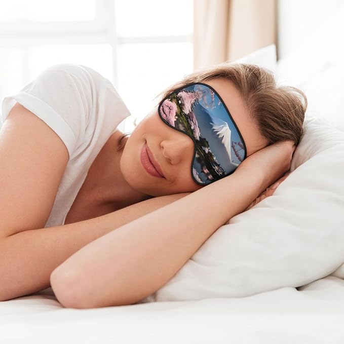 Mt. Fuji in Early Spring Head-Mounted Double-Sided Light-Blocking Sleeping Eye mask to Protect Eyes and Relieve Eye Fatigue