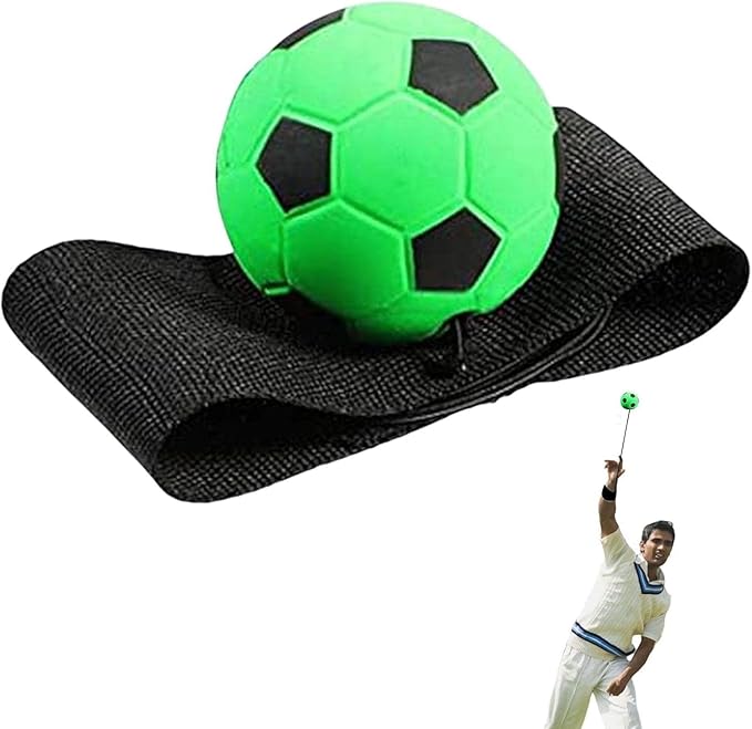 1Pc Green Wrist Return Ball - Adjustable Bounce Back Balls with String, Rubber Elastic Rebound Balls Finger Exercise Prop Activity and Play Wrist Ball