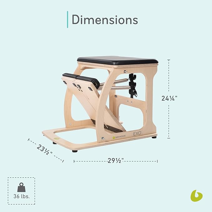 Balanced Body EXO Chair, Pilates Chair Exercise Equipment for Full-Body Workout, Pilates Resistance-Workout Equipment for Home Gym or Studio
