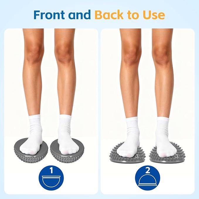 Wobble Cushion Set for Sensory Kids and Balance Training - Disc Plus 4 Pods, Board With Pump, Inflatable Stepping Pads for Adults