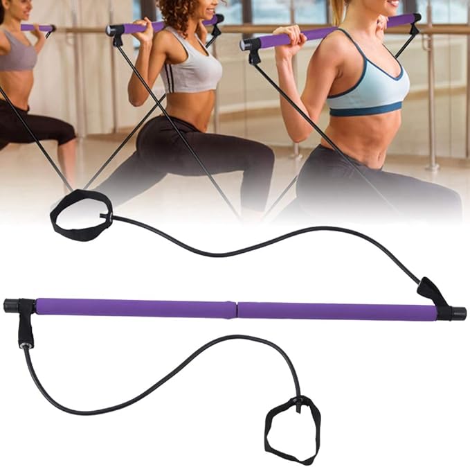 ZJchao Pilates Stick Yoga Band, Portable Fitness Sport Training Elastic Bands Exercise Fitness Equipment for Women & Men Home Gym Yoga Pilates