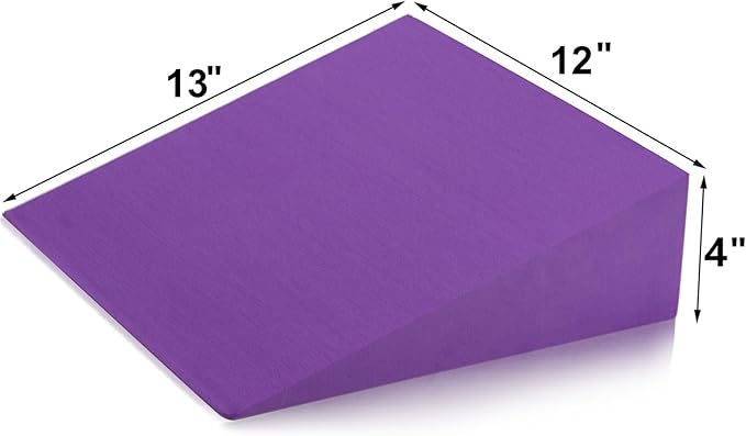 DEAYOU 2 Pack Yoga Foam Wedge, 13" EVA Foam Calf Stretch Slant Board for Lower Leg Strength Improve, Squat Wedge Incline Block for Workout, Exercise, Foot Heel Stretcher, Wrist Back Support (Purple)