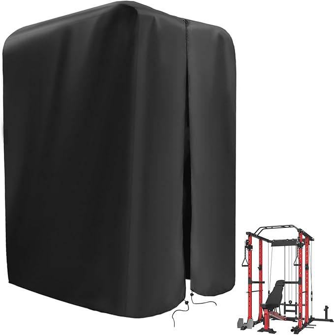 Gym Rack Cover with Waterproof Zipper, Protective Cover for Squat Rack/Weight Lifting Rack/Home Gym Workout Equipment-Indoor or Outdoor