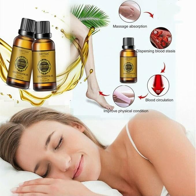 3 Bottle Abdominal Drainage Ginger Oil,Belly Drainage Belly Off Massage Oil Massage Liquid