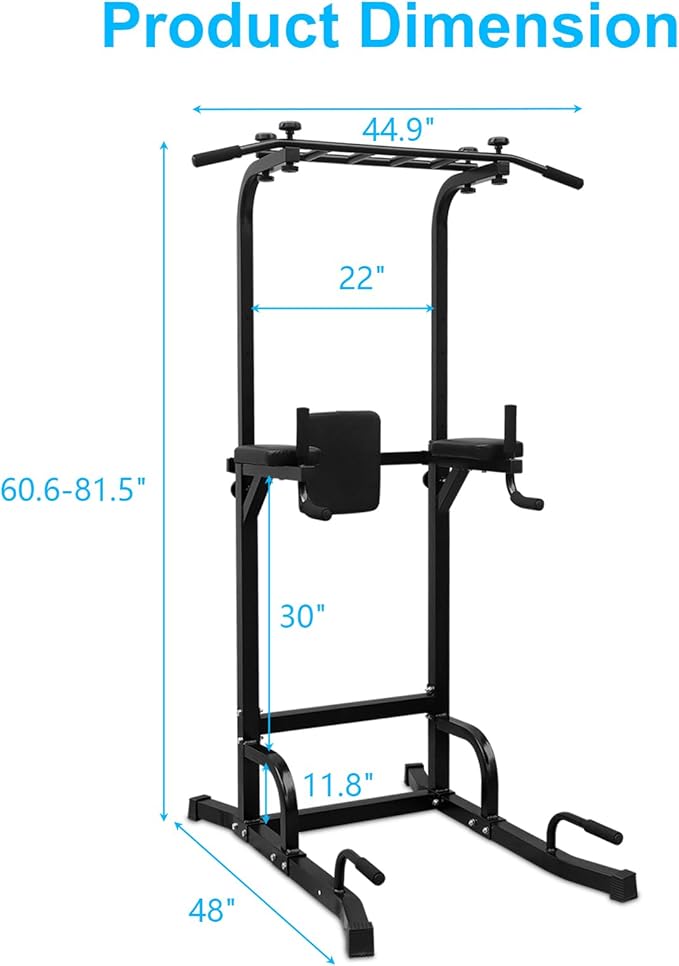 Power Tower Pull Up Bar Station Dip Bars Fitness for Home Gym Strength Training Fitness Equipment