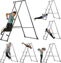 KT High and Foldable Pull Up Dip Station Power Tower Stable Adjustable Multifunctional Exercise Machine Durable Home Gym Strength Training Fitness Equipment Portable Indoor Outdoor Free Standing Rack