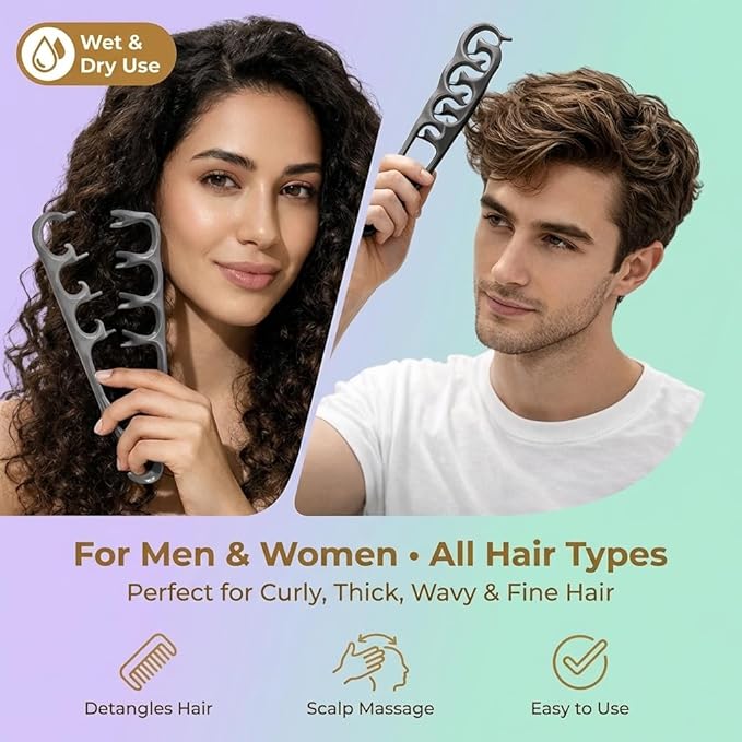 Scalp Massager for Stress Relief, 10-Finger Deep Scalp Massager, Precision-Molded High-Performance Nylon Tool for Relaxation & Natural Hair Volume, Ideal for Home, Office & Shower（Black）