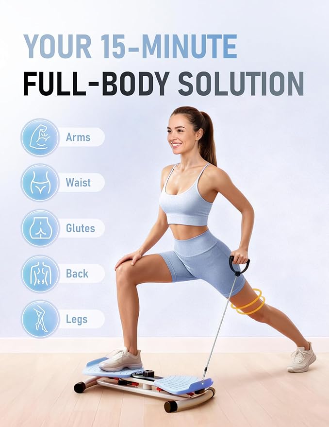 Waist Twister Machine Exercise, Ab Twist Board with Smart LED Digital Counter, Supports 300 lbs, Noiseless, Anti-Slip, Compact Portable for Home Gym Workout Equipment
