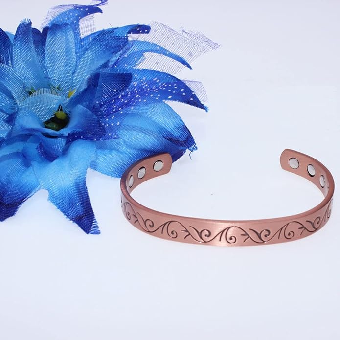 Copper Magnetic Bracelet with 6 Magnets for Men and Women