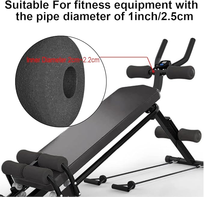 Foam Foot Pads Rollers Two Pair for Home Gym Exercise Machines Equipments Replacements with 1 Inch(2.5cm) Rod (Foam 9.25" X 2.76" Od X 0.87" Id)