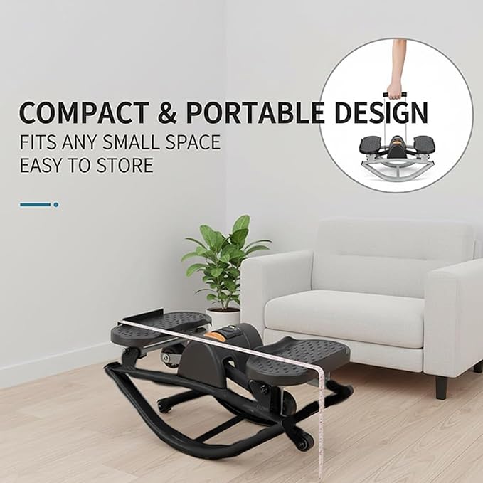 Rock Stepper, Rock Lateral Stepper Side to Side, Low Impacts Fitness Rocking Steppers Machine, Portable Compact Step Rocker Exercise Machine Home Workout Fitness, for Leg Core Glutes Training