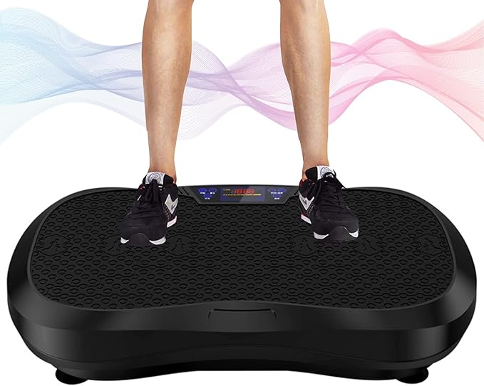 Vibration Platform with Resistance Exercise Band - Vibrating Shaker Power Machine - Equipment for Whole Body Home Fitness - PulsatingTraining