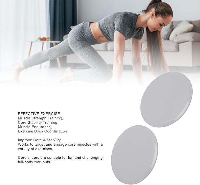 Core Sliders, 2pcs ABS Foam Core Sliders Gliding Discs for Home Workout for Cores Strength Training Fitness Exercise Equipment