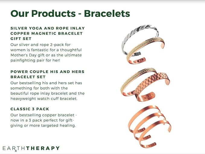 Earth Therapy Women's Greek Style Magnetic Copper Cuff Bracelet - Adjustable - Ultra Strength