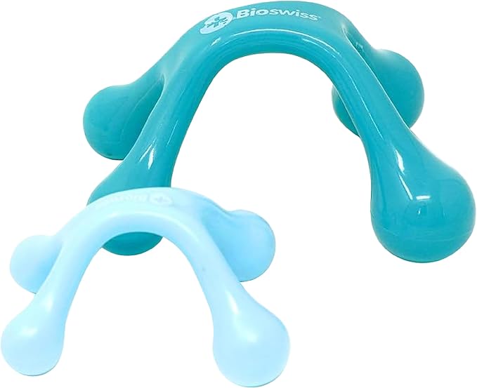 BioSwiss 2-Pack Handheld Full Body Massager, 4-Leg Pressure Point Tool for Back, Neck, and Shoulder, Includes 1 Large and 1 Small