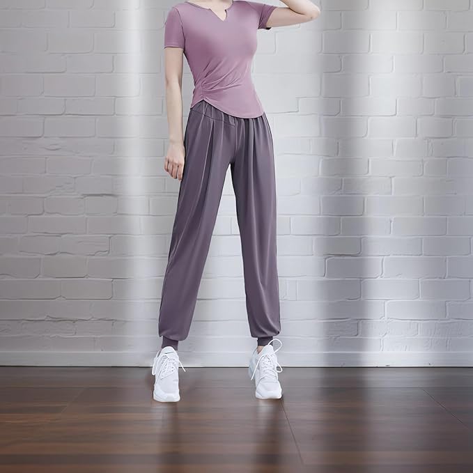 Women'S Two-Piece Pilates Set, Xxl For 135-150, Breathable Polyester-Spandex, Ideal For Fitness & Casual Wear