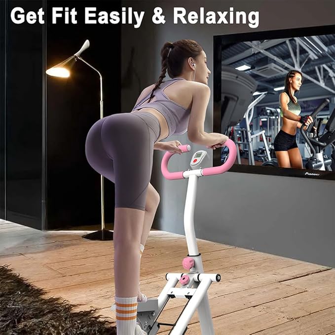 Folding Stair Stepper for Home, Vertical Climber Exercise Machine with Adjustable Handlebars & Monitor, Compact Full Body Cardio Climber for Apartment, 265 lbs Capacity