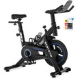 Exercise Bike, Adjustable Resistance Stationary Bikes for Home with App Compatible, Quiet Indoor Cycling Bike with 330lbs Weight Capacity, Comfortable Seat, Silent Belt Drive for Home Fitness and Weight Loss(Friction-Black)