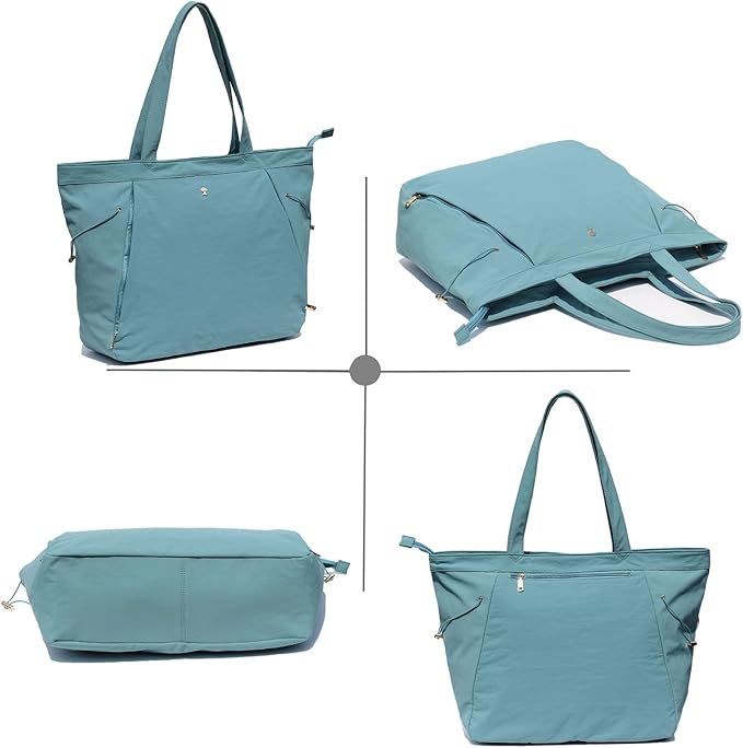 ESVAN Yoga Tote Bag for Women Shoulder Bags Drawstring for Office Workout Travel Carryall Pilates Gym and Beach
