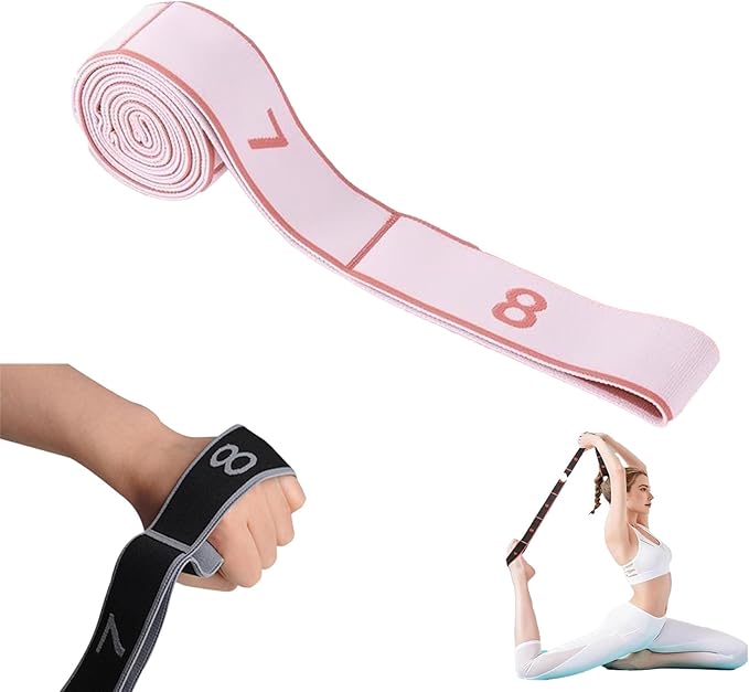 Fitness Resistance Band for Stretching and Yoga, Number Resistance Band with Handle, Adjustable Leg Stretcher Bands, Multifunction Elastic Stretch Band for Full Body Stretching Shaping