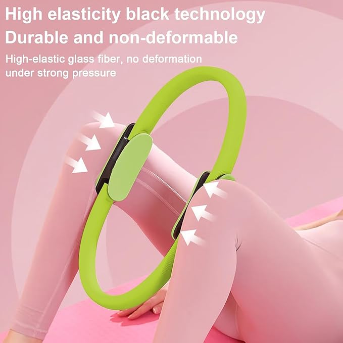 Pilates Ring Fitness Circle 14.96" Yoga Rings Magic Circle with Dual Padded Handles for Toning Arms, Thighs/Legs & Core