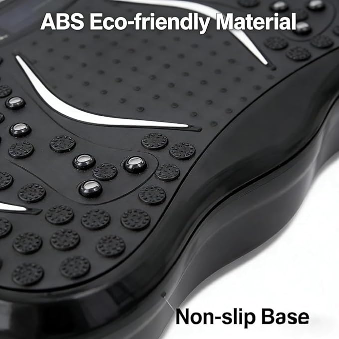Vibration Plate Exercise Machine for Whole Body Workout, 330 lbs Capacity Lymphatic Drainage Platform for Weight Loss, 120 Speeds with Resistance Bands & Built-in USB Speaker