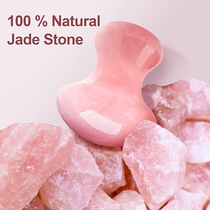 Mushroom Gua Sha, Rose Quartz Mushroom Massage Tool for Muscle Relaxing Women Facial Skin Care