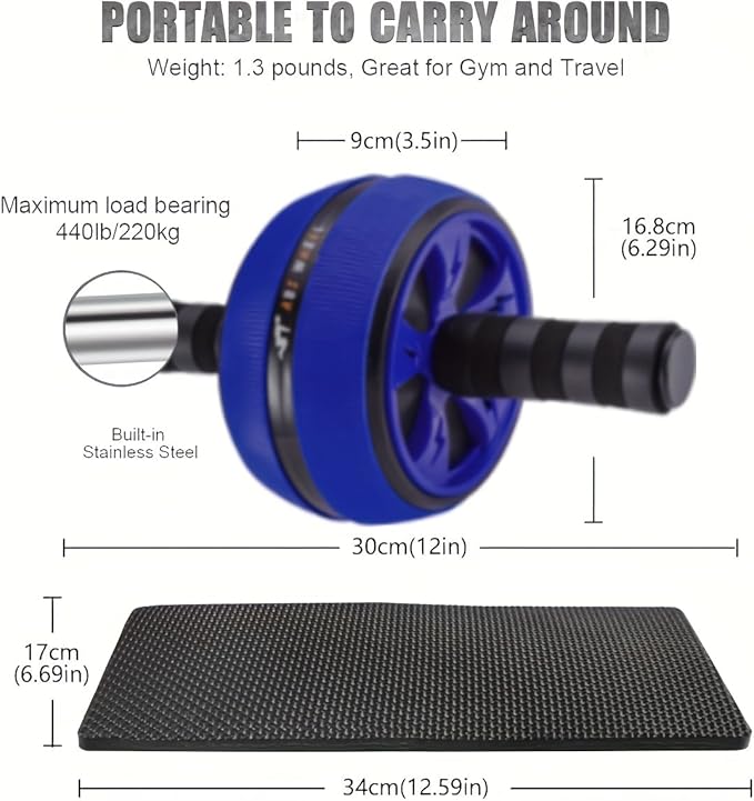 Abdominal Wheel, Ab Roller Wheel Exercise Equipment, Abdominal Exerciser, Beginners and Advanced Abdominal Core Strength Training Core Strength Exercise