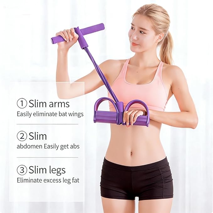 Fashion Puller Exercise,8 Tube Pedal Resistance Device,Elastic Yoga Pedals Puller Resistance Band,Manual Tension Pedal Elastic Band,Elastic Pull Rope Fitness Equipment for Sit up Leg
