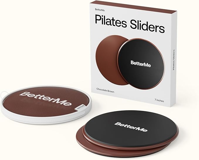 BetterMe Pilates Sliders – Dual-Sided Exercise Sliders for Core Training – Compact Workout Gliders for Home Fitness, Abs & Full Body Workouts