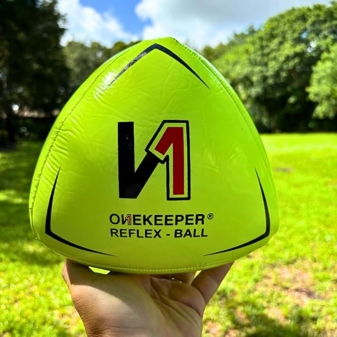 ONEKEEPER Soccer Reflex & Reaction Ball - White, Orange, Blue, Pink, and Fluo Yellow, Agility and Coordination Training for Kids and Juniors (Pump Not Included)