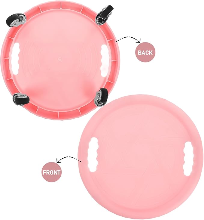 Milisten Ab Roller Wheel with Silent Sliding Disc and Knee Pad, Portable Core Strength Training Abdominal Exercise Machine for Home Workout and Belly Fat Burning, Pink