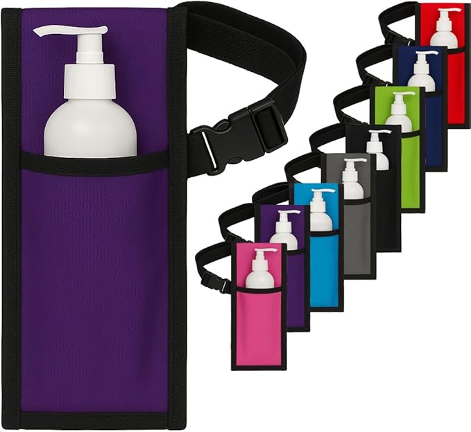 Royal Massage Oil Bottle Holster with Adjustable Strap – Hands-Free Waist or Shoulder Pouch for Therapists – Fits Most Pump Bottles – 8 Color Options - Bottle Not Included (Purple)