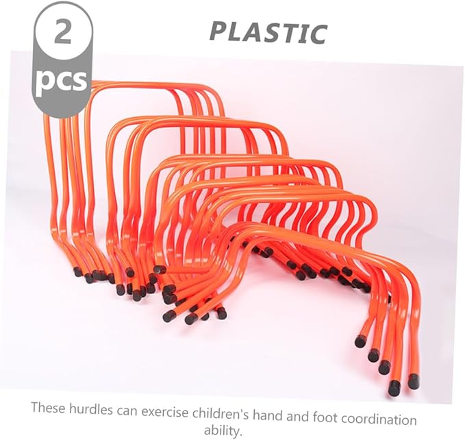 SECFOU 2pcs Plastic Wear-Resistant Speed Hurdles 15cm Agility Training Equipment for Youth Soccer Track Running Drill