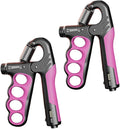 2PCS Adjustable Hand Grip Strengthener (11-220LB) - Automatic Counter Hand Wrist Forearm Exerciser, Grip Strength Trainer for Athletes, Musicians, Injury Recovery & Physical Therapy