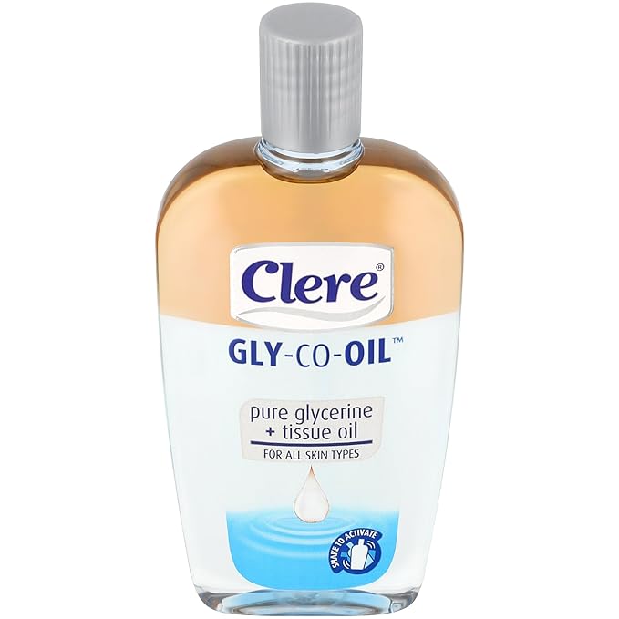 CLERE Gly-Co-Oil - Pure Glycerine and Tissue Oil for Skin - Intensive Moisturizer for Dehydrated, Dry Skin, Softens and Smooths Stretch Marks - 3.38 Fl Oz