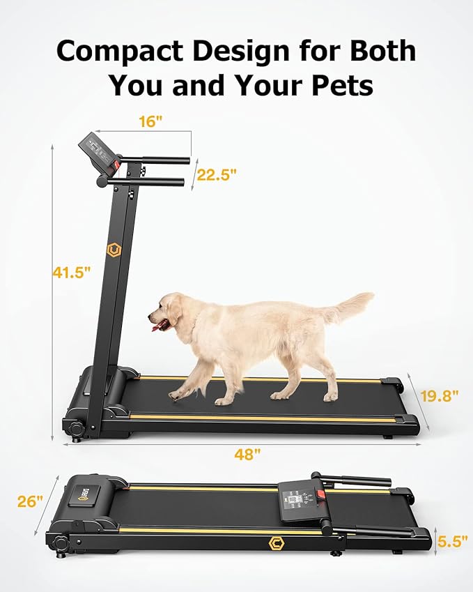 UREVO Treadmill with Standing Desk Workstation, Walking Pad Treadmills for Home Office, Under Desk Compact Design Treadmill with HIIT Programs, Remote Control, LED Display