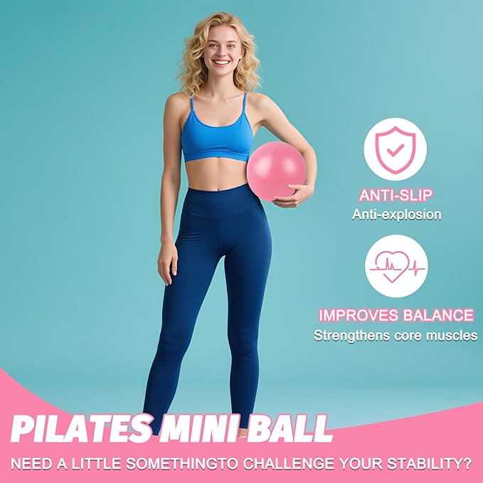 15 Pcs Pilates Ring Set for Women- Pilates Equipment for Home Workout-14-inch Pilates ring-9-inch Pilates Ball-5 Resistance Bands for Toning Arms, Thighs/Legs & Core.Exercise for Beginners at Home