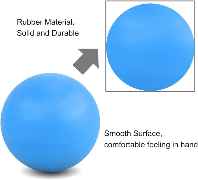 WOVTE Massage Lacrosse Ball for Sore Muscles, Shoulders, Neck, Back, Foot, Body, Deep Tissue, Trigger Point, Muscle Knots, Yoga and Myofascial Release (Blue)
