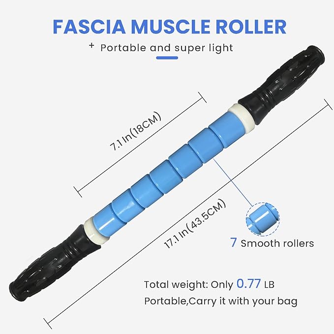 Muscle Roller Stick Ctwctr Massage Roller for Lymphatic Drainage, Cellulite Massager, Leg Massager for Circulation and Pain Relief, Deep Tissue & Trigger Point Massage