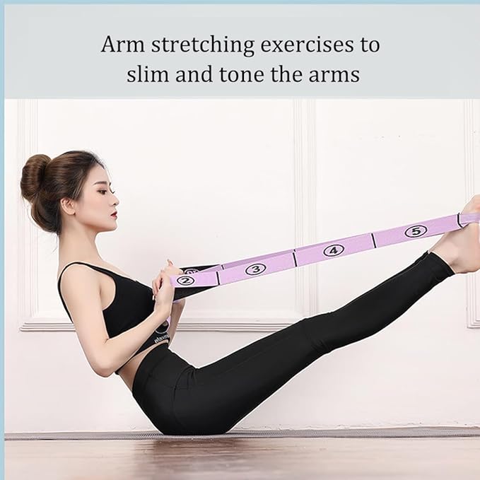 2026 Upgrade Fitness Resistance Band for Stretching and Yoga, Elastic Yoga Stretching Strap with Loops Handle, Adjustable Leg Stretcher Bands for Full Body Stretching Shaping