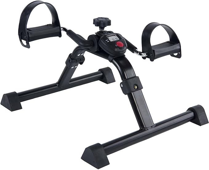 Vaunn Medical Under Desk Bike Pedal Exerciser with Electronic Display and Vaunn Medical Memory Foam Knee Pillow and Leg Positioner Cushion Bundle