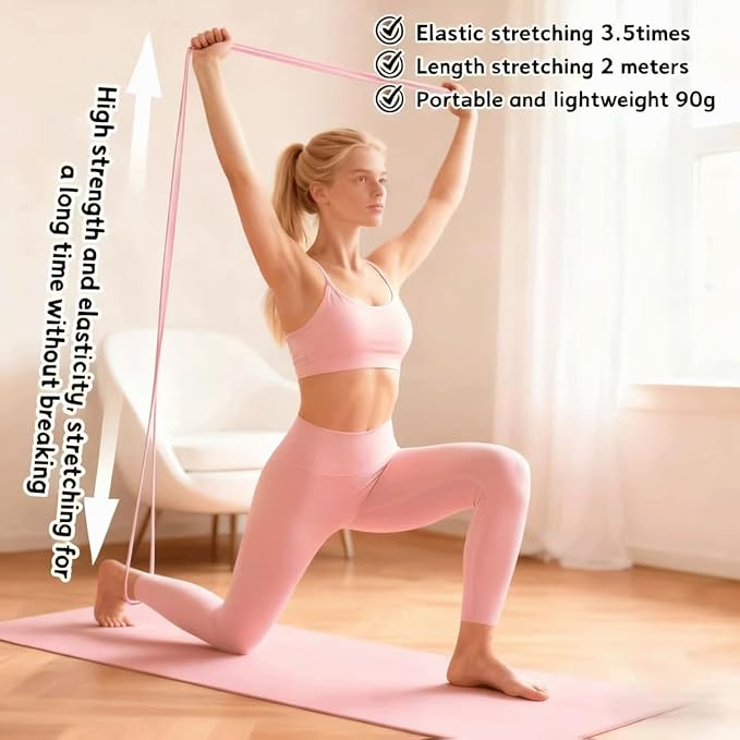 3-Pack Figure 8 Resistance Band (15/25/35 lbs) - Non-Slip Handles Fitness Strength Bands for Full Body Workouts, Yoga, Stretching & Home Fitness